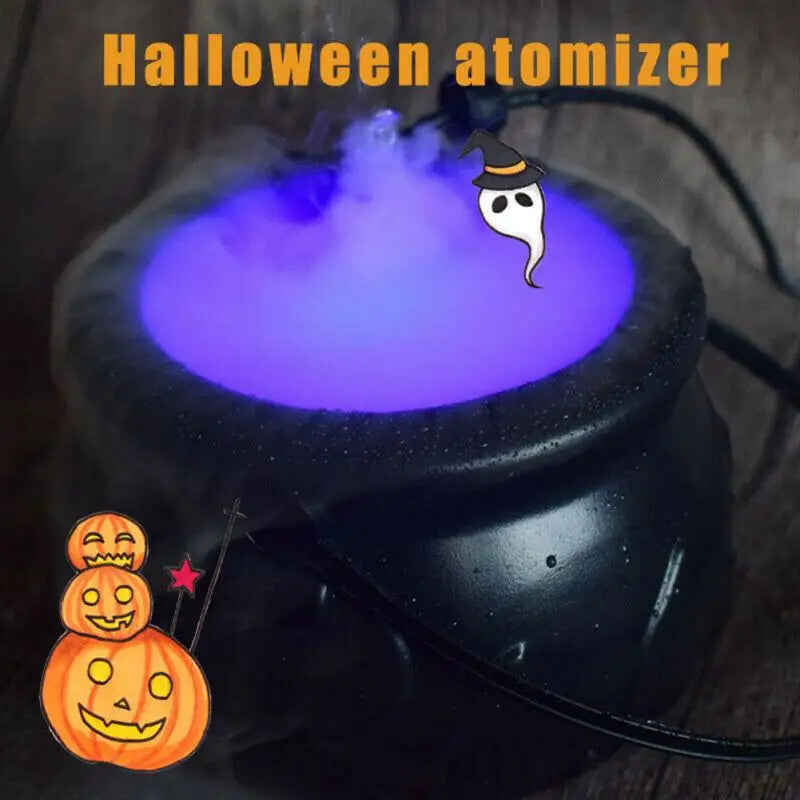 Halloween Witch Pot Smoke Machine Mist Maker Fogger Water Fountain Fog Machine Changing Party Prop Halloween DIY Decorations New