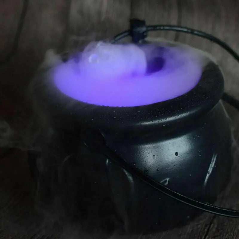 Halloween Witch Pot Smoke Machine Mist Maker Fogger Water Fountain Fog Machine Changing Party Prop Halloween DIY Decorations New
