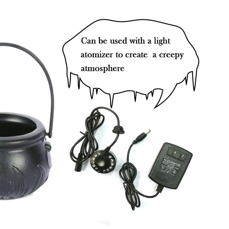 Halloween Witch Pot Smoke Machine Mist Maker Fogger Water Fountain Fog Machine Changing Party Prop Halloween DIY Decorations New