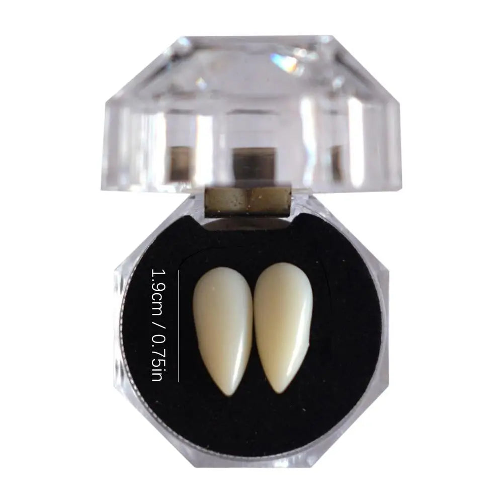 1 Pair Vampire Teeth Fangs Dentures Props Halloween Costume Props False Teeth Solid Glue Denture Adhesive Halloween Party Decor