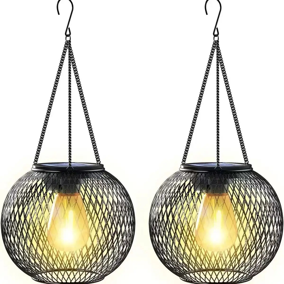 Solar Lantern Outdoor, Ortiny Upgraded Solar Lights for Outside Decorative Outdoor Hanging Lights Waterproof Solar Lanterns